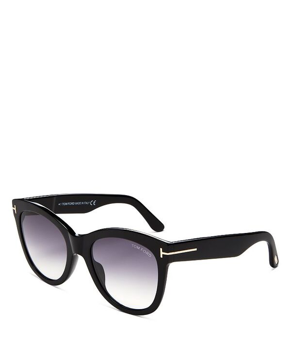 トム・フォード レディース アクセサリー サングラス・アイウェア レース Tom Ford Women's Wallace Cat Eye Sunglasses 54mm Black/Gray ブラック