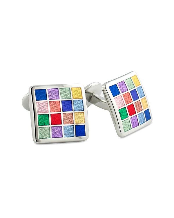 デイビッドドナヒュー メンズ アクセサリー カフスボタン David Donahue Sterling Silver Multi Checkerboard Cufflink Silver シルバー