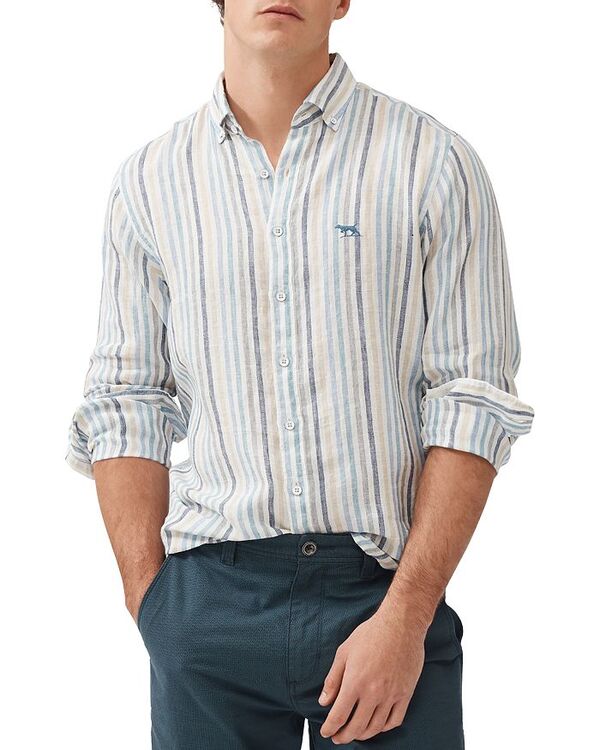 ロッドアンドグン メンズ トップス シャツ スリムフィット リネン Rodd & Gunn Gimmerburn Slim Fit Linen Shirt Washed Tea
