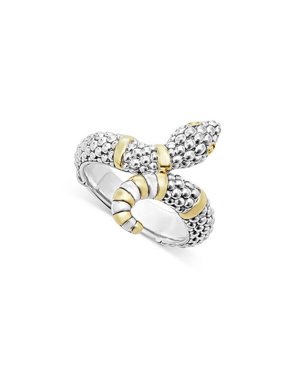 ラゴス レディース アクセサリー リング LAGOS 18K Yellow Gold & Sterling Silver Rare Wonders Caviar Bead Snake Ring Silver/Gold ゴールド