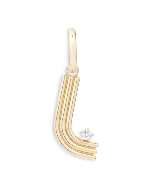 アディナ レイター レディース アクセサリー ネックレス・チョーカー・ペンダントトップ Adina Reyter 14K Yellow Gold Groovy Diamond Initial Pendant L イエロー｜ReVida 店