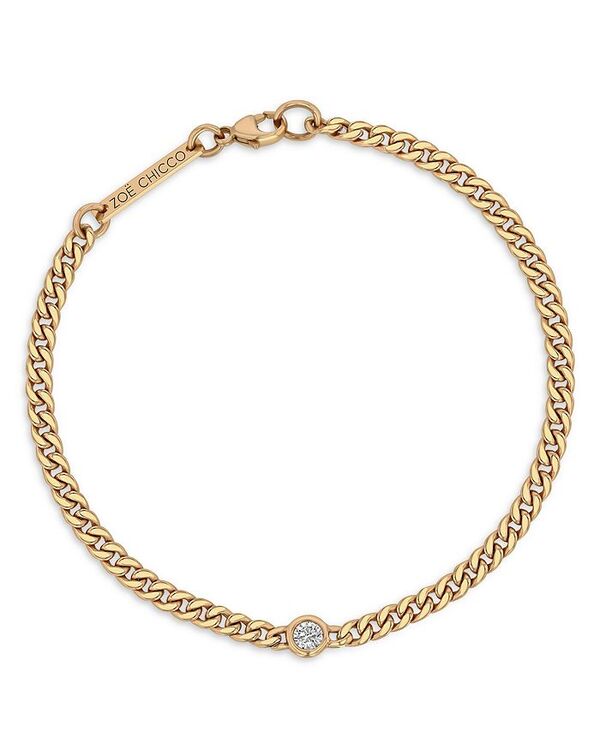 ゾイチッコ レディース アクセサリー ブレスレット・バングル・アンクレット Zoe Chicco 14K Yellow Gold Floating Diamond Small Curb Chain Bracelet Gold ゴールド
