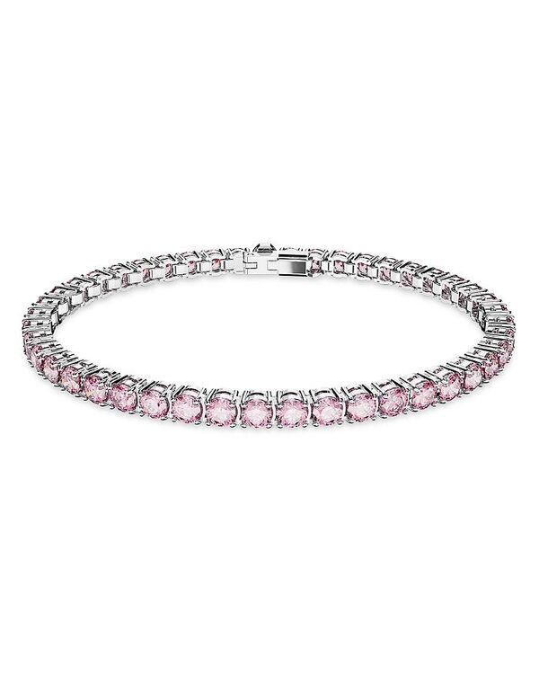 スワロフスキー レディース アクセサリー ブレスレット・バングル・アンクレット Swarovski Matrix Pink Crystal Extra Large Tennis Bracelet in Rhodium Plated Pink/Silver ピンク