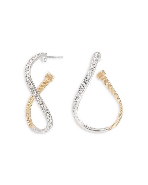 マルコ ビチェゴ レディース アクセサリー ピアス・イヤリング Marco Bicego 18K White & Yellow Gold Marrakech Diamond Small Twist Hoop Earrings White/Gold ホワイト