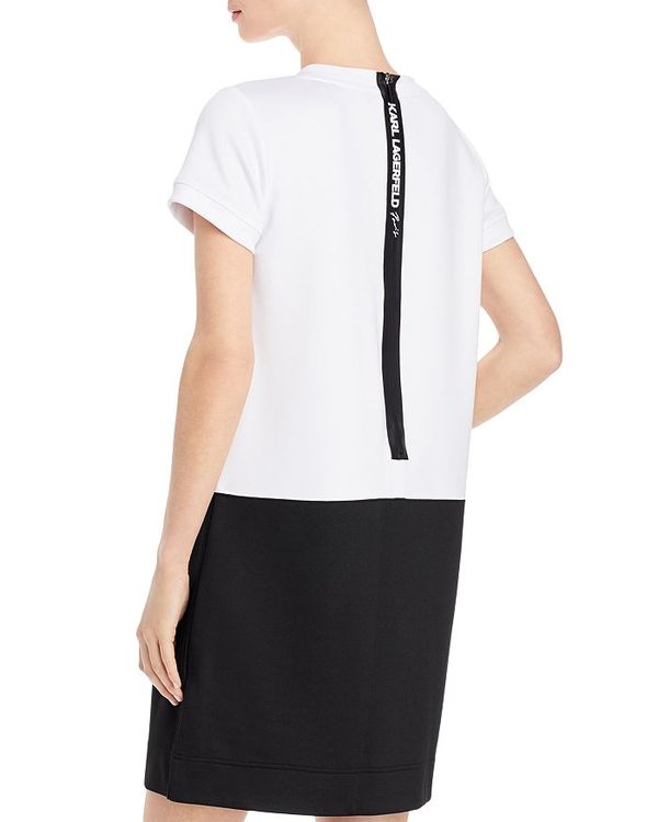 肌触りがいい カール ラガーフェルド レディース ワンピース トップス Color Blocked Dress White Black 最新人気 Www Bluewaterhomecare Com
