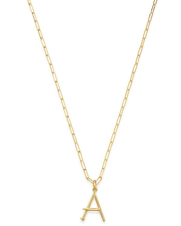 ゾエレフ レディース アクセサリー ネックレス・チョーカー・ペンダントトップ レース Zoe Lev 14K Yellow Gold Large Nail Initial Necklace 18\