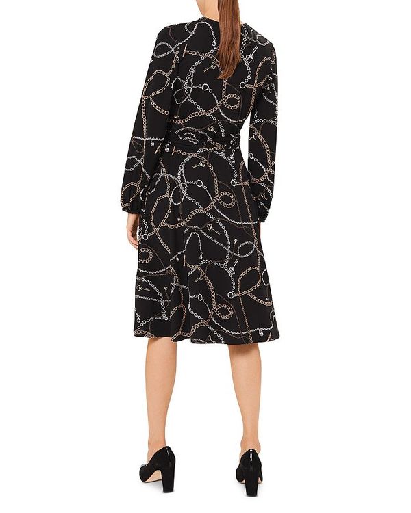 ホッブスロンドン レディース ワンピース トップス Stephanie Chain Print Wrap Dress Black Multi Painfreepainrelief Com