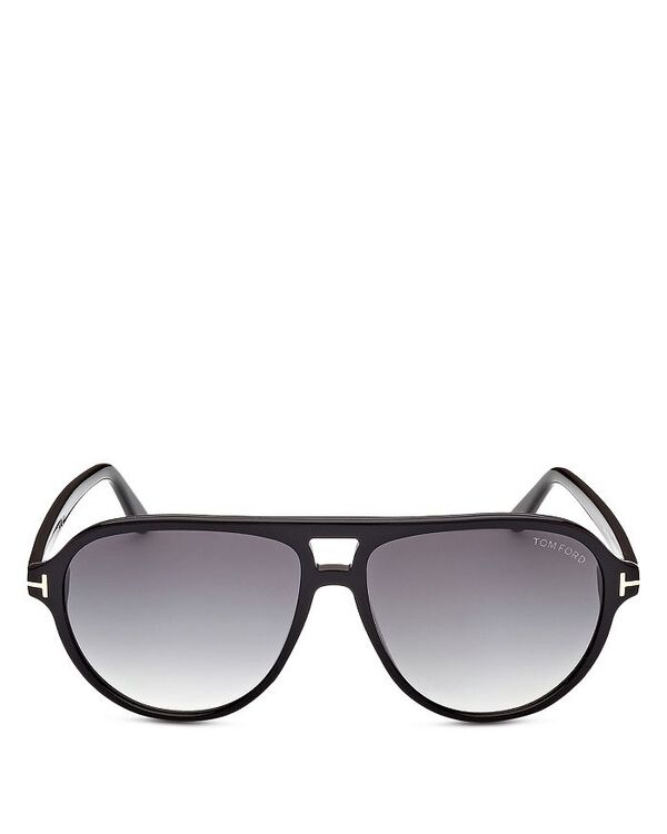 トム・フォード レディース アクセサリー サングラス・アイウェア Tom Ford Jeffery Pilot Sunglasses 59mm Black/Gray Gradient ブラック 53,880円