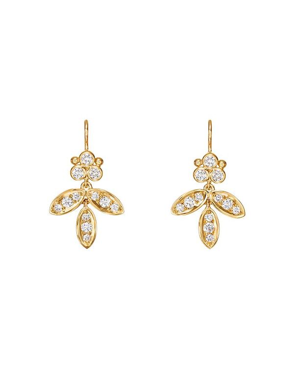 テンプル セント クレア レディース アクセサリー ピアス・イヤリング Temple St. Clair 18K Yellow Gold Foglia Diamond Drop Earrings White/Gold ホワイト