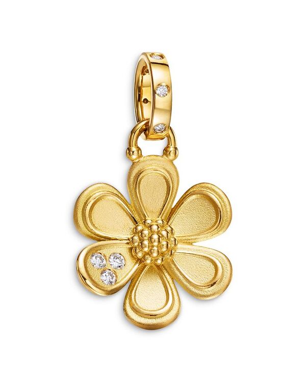 テンプル セント クレア レディース アクセサリー ネックレス・チョーカー・ペンダントトップ Temple St. Clair 18K Yellow Gold Butterfly Diamond Flower Pendant Gold ゴールド