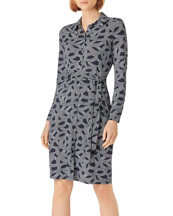 レディースファッション ワンピース 超お買い得 Shirt Classic Sandrine トップス ワンピース レディース ホッブスロンドン Dress Ivory Navy Mtsnparung Sch Id