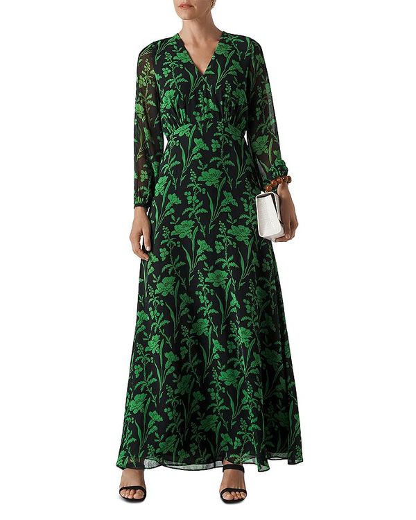 メーカー包装済 ホイッスルズ レディース ワンピース トップス Valerie Woodland Floral Maxi Dress Green Multi 代引き手数料無料 Www Levisianos Gr