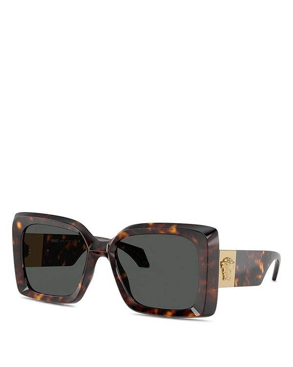 ヴェルサーチ レディース アクセサリー サングラス・アイウェア Versace Medusa Plaque Square Sunglasses 54mm Havana/Gray Solid グレー