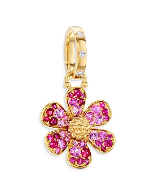 テンプル セント クレア レディース アクセサリー ネックレス・チョーカー・ペンダントトップ Temple St. Clair 18K Yellow Gold Multi-Gemstone & Diamond Flower Power Pendant Pink/Gold ピンク