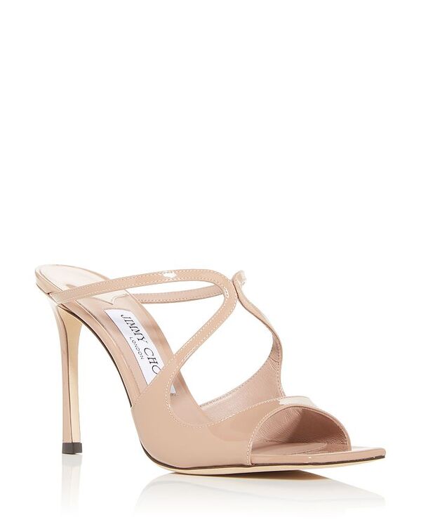 ジミーチュー レディース シューズ サンダル ヒール Jimmy Choo Women's Anise 95 Strappy High Heel Slide Sandals Ballet Pink Patent Leather ピンク｜ReVida 店