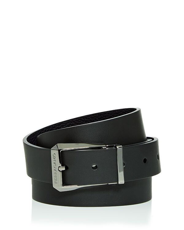フェラガモ メンズ 付属物 三尺帯 なめし革 Ferragamo Reversible Leather Belt Nero/Midnight