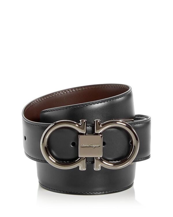フェラガモ メンズ 付属物 三尺帯 なめし革 Ferragamo Men\u0027s Double Gancini Paloma Reversible Leather Belt Nero/Brown 赤銅色