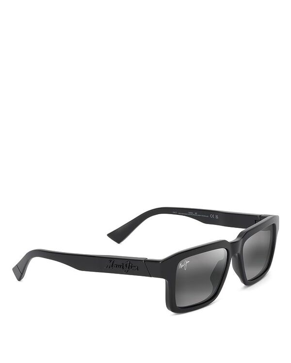 マウイジム レディース アクセサリー サングラス・アイウェア Maui Jim Kahiko Classic Rectangular Sunglasses 53mm Black/Gray Mirrored Gradient ブラック 36,920円