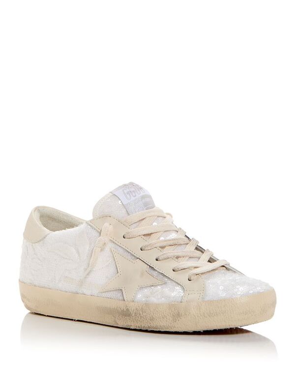 ゴールデングース レディース シューズ スニーカー スパンコール Golden Goose Women's Super-Star Sequin Embellished Low Top Sneakers White/Cream ホワイト|ReVida 店