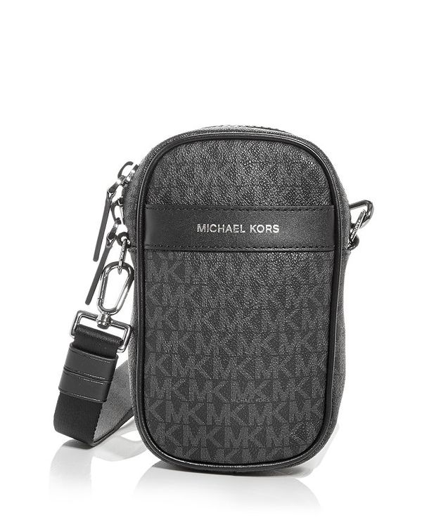 手数料安い マイケルコース メンズ ショルダーバッグ バッグ Logo Print Phone Crossbody Black Revida 店 非売品 Universusmedia Com