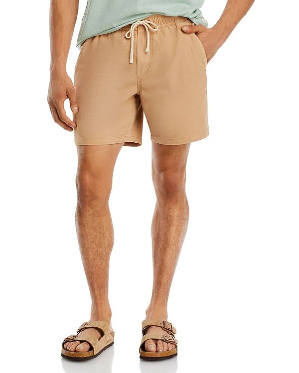 マリーン レイヤー メンズ ボトムス ハーフパンツ・ショーツ レギュラーフィット ショートパンツ コットン Marine Layer Saturday Cotton Blend Regular Fit 6" Drawstring Shorts Khaki カーキ｜ReVida 店