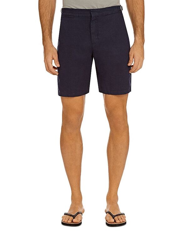 オールバー ブラウン メンズ ボトムス ハーフパンツ・ショーツ ショートパンツ リネン Orlebar Brown Norwich Linen Tailored Fit Shorts Navy ネイビー|ReVida 店