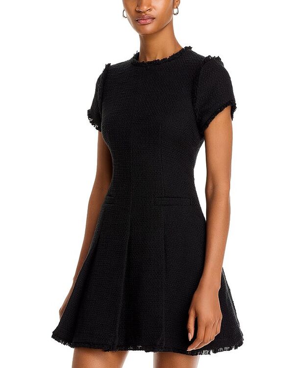サンク ア セプト レディース トップス ワンピース ミニワンピース ミニ フリンジ Cinq a Sept Nova Fringe Trim Mini Dress Black ブラック｜ReVida 店