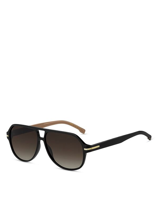 ヒューゴボス レディース 付属物 サングラス・アイウェア Hugo Boss Aviator Sunglasses 59粍 Black/Brown Gradient 黒いこと 眼鏡・サングラス-バッグ・小物・ブランド雑貨