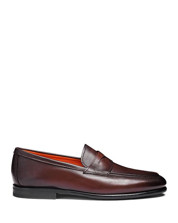 サントーニ メンズ シューズ スリッポン・ローファー ローファー Santoni Men's Carlos Slip On Penny Loafers Dark Brown ブラウン｜ReVida 店 176,900円