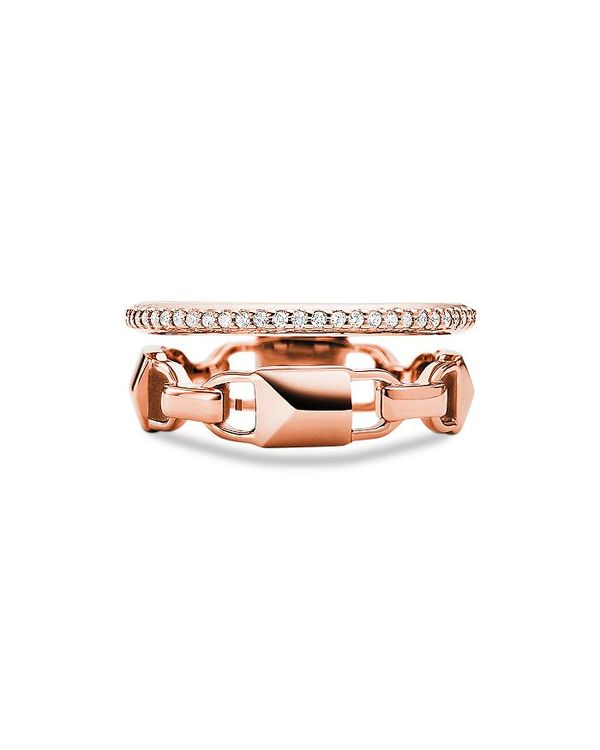 送料無料 楽天市場 マイケルコース レディース 指輪 アクセサリー Mercer Link Double Row Sterling Silver Ring In 14k Gold Plated Sterling Silver 14k Rose Gold Plated Sterling Silver Or Solid Sterling Silver Rose Gold Revida 楽天市場店 新しい到着