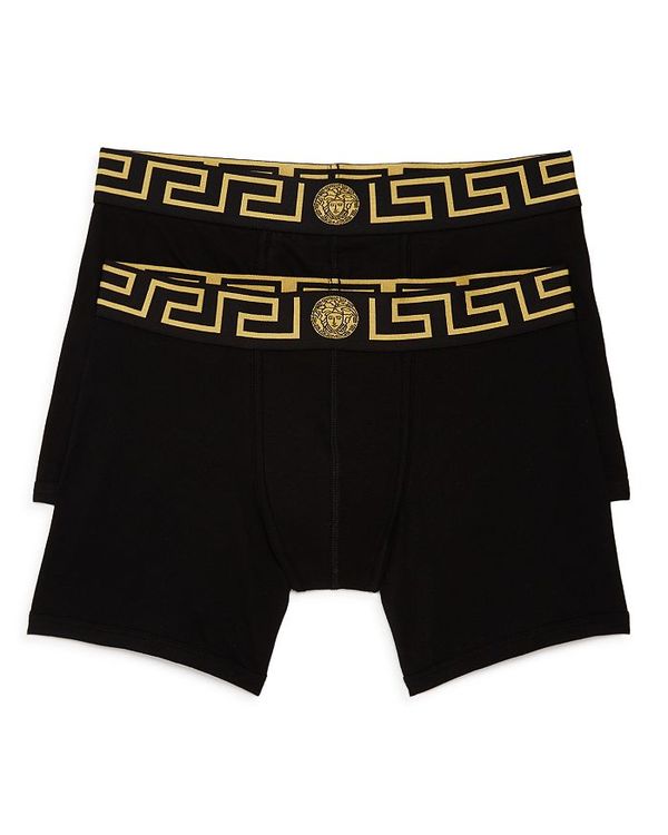 ヴェルサーチ メンズ ボクサーパンツ Gold Logo - Trunks Black 2 of