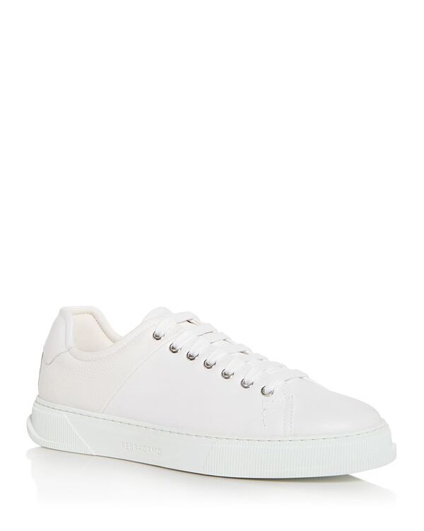 フェラガモ メンズ シューズ スニーカー レザー Ferragamo Men's Clayton Leather Sneakers White ホワイト|ReVida 店