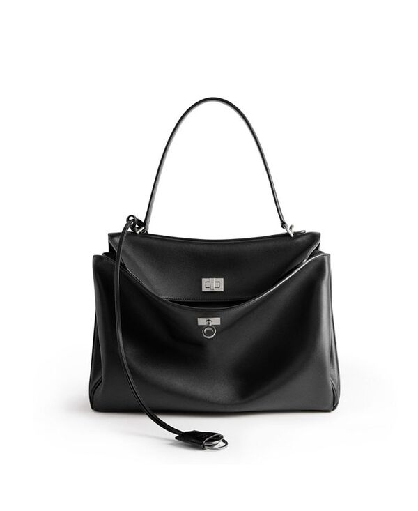 バレンシアガ レディース バッグ ハンドバッグ Balenciaga Rodeo Medium Handbag Black/Silver ブラック