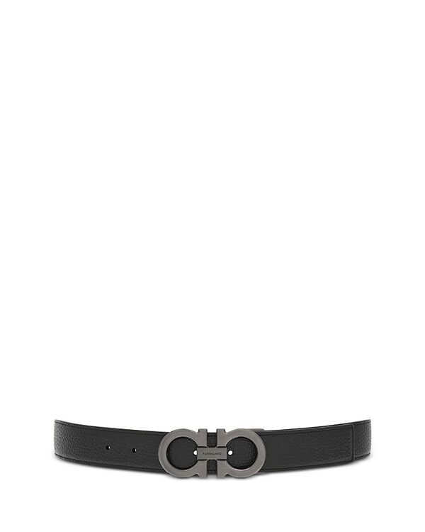 フェラガモ メンズ 付属物 三尺帯 なめし革 Ferragamo Men\u0027s Double Gancini Reversible Leather Belt Nero/Clay