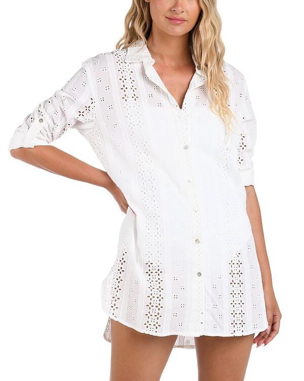 ラブランカ レディース トップス シャツ La Blanca Eyelet Camp Shirt Swim Cover-Up Ivory アイボリー
