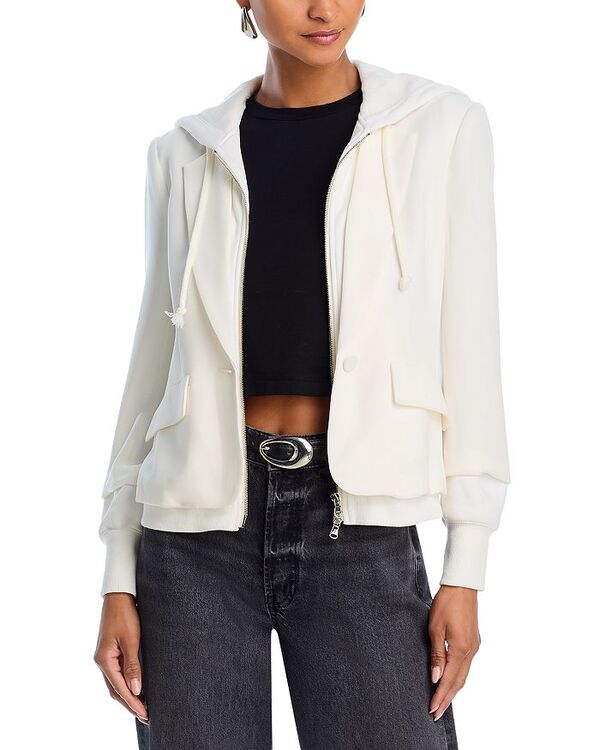 サンク ア セプト レディース アウター パーカー・スウェット スポーツジャケット Cinq a Sept Khloe Hooded Blazer Ivory/Ivory 象牙色