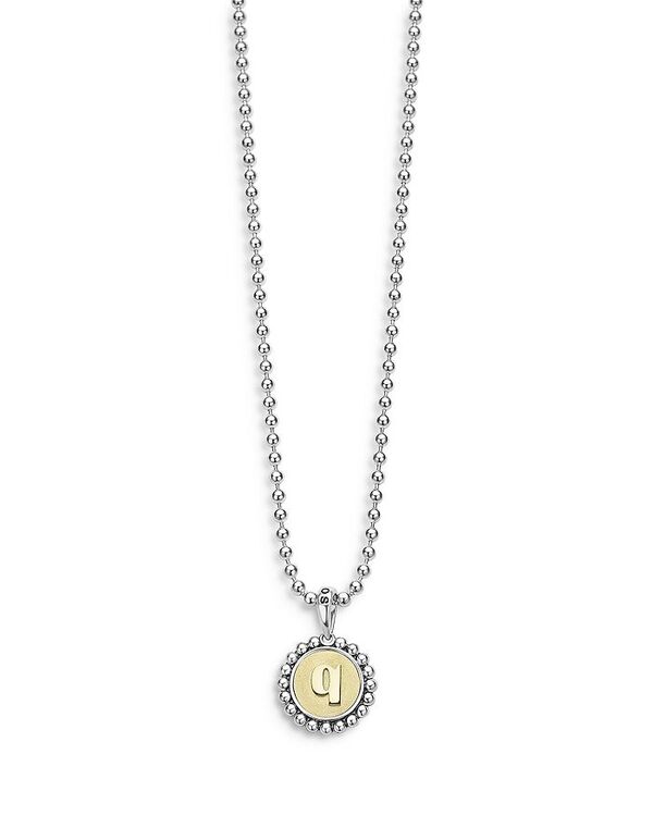 ラゴス レディース アクセサリー ネックレス・チョーカー・ペンダントトップ レース LAGOS Sterling Silver and 18K Yellow Gold Signature Caviar Initial Pendant Necklace 16\