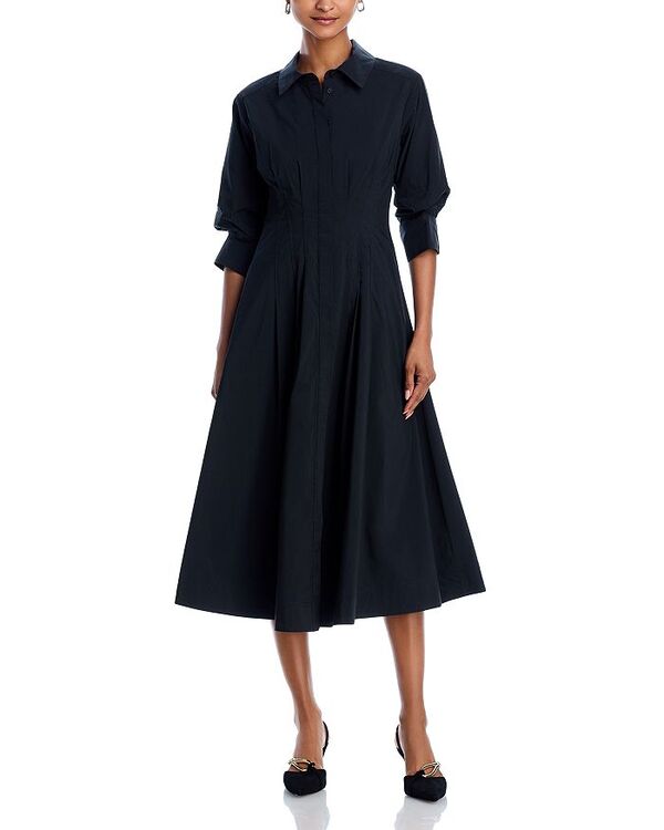 シムカイ レディース トップス ワンピース ミディワンピース ミディ SIMKHAI Jazz Pintuck Midi Dress Black ブラック｜ReVida 店