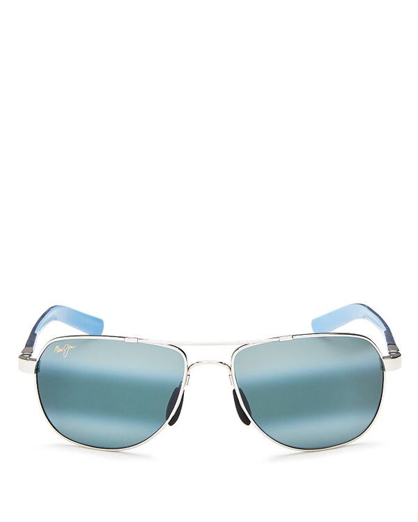 マウイジム メンズ アクセサリー サングラス・アイウェア Maui Jim Unisex Guardrails Polarized Brow Bar Aviator Sunglasses 58mm Silver/gray グレー