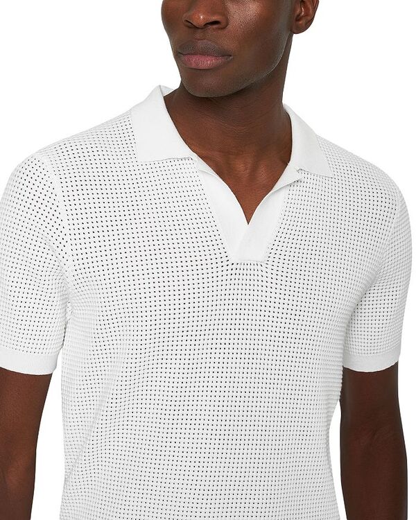 オールバー ブラウン メンズ トップス ポロシャツ メッシュ シャツ ニット Orlebar Brown Roddy Waffle Knit Mesh Classic Fit Polo Shirt White ホワイト｜ReVida 店