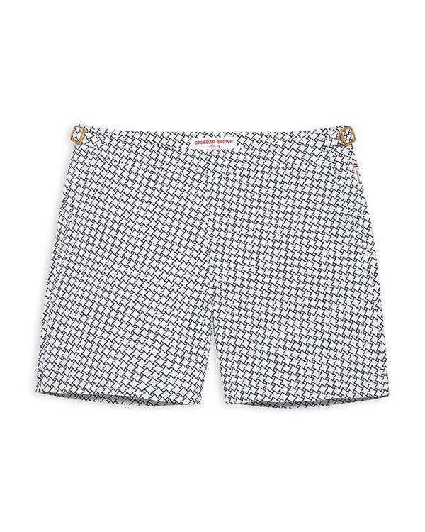 オール赤ちょうちん 赤銅色 メンズ 水泳着 二分の一ズボン下・さる股引き Orlebar Brown Bulldog Jacquard High Low Geo Swim Trunks White 白いこと