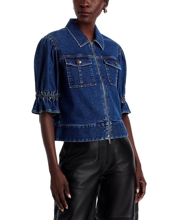 サンク ア セプト レディース アウター ジャケット・ブルゾン デニム ジャケット Cinq a Sept Holly Half Sleeve Denim Jacket Oceane デニム