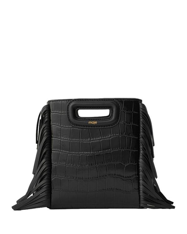 マージュ レディース バッグ ハンドバッグ ミニ レザー フリンジ Maje M Fringe Leather Mini Bag Black ブラック
