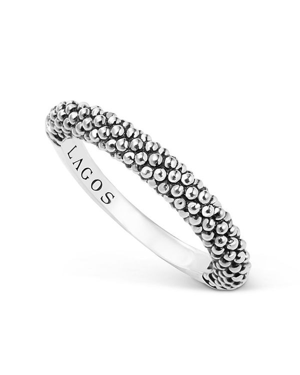 ラゴス レディース アクセサリー リング LAGOS Sterling Silver Caviar Beaded Stacking Ring Silver シルバー