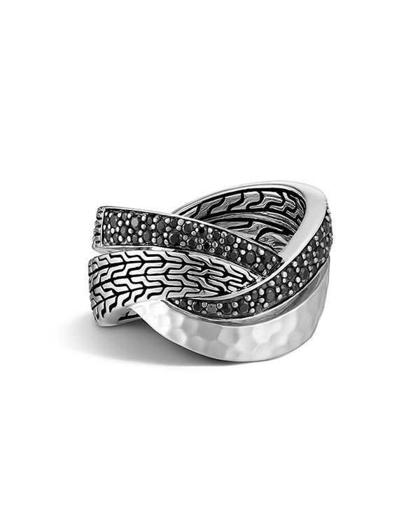 最適な価格 指輪 リング Black Ring Statement Twist Spinel Black Sapphire Black Classic Silver Sterling アクセサリー 指輪 レディース ジョン ハーディー Pascasarjana Unsrat Ac Id
