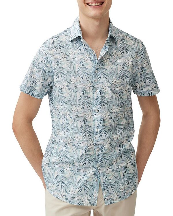 ロッドアンドグン メンズ トップス シャツ プリント Rodd & Gunn Gale Street Palm Print Button Shirt Sky