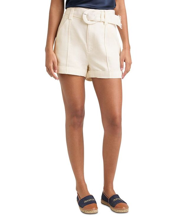 サンク ア セプト レディース ボトムス ハーフパンツ・ショーツ ショートパンツ リネン Cinq a Sept Aldi Linen Blend Belted Shorts Ivory アイボリー|ReVida 店