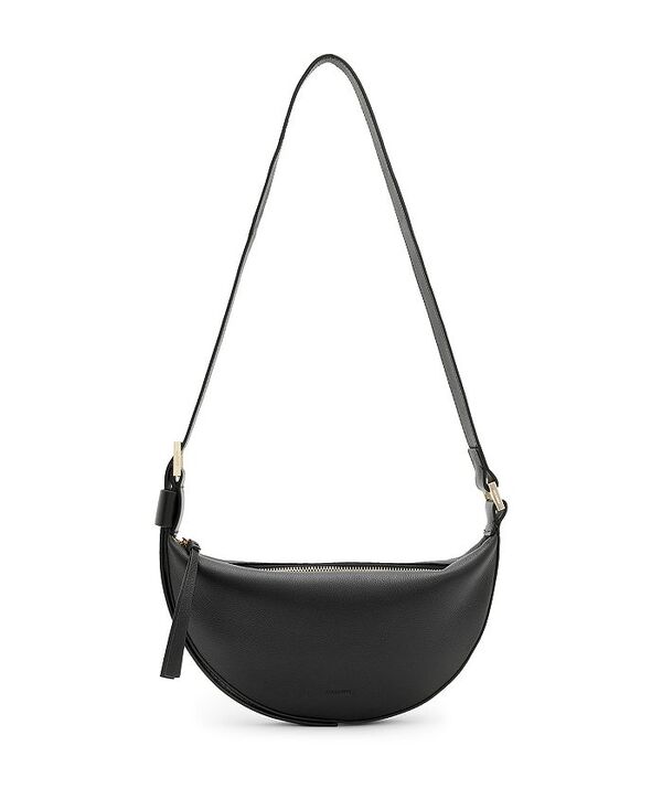 オールセインツ レディース バッグ ショルダーバッグ レザー ALLSAINTS Half Moon Leather Crossbody Black/Gold ブラック