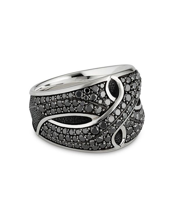 安い 楽天市場 デイビット ユーマン メンズ 指輪 アクセサリー Sterling Silver Armory Cigar Ring With Black Diamonds No Color Revida 楽天市場店 お気にいる Waneptogo Org