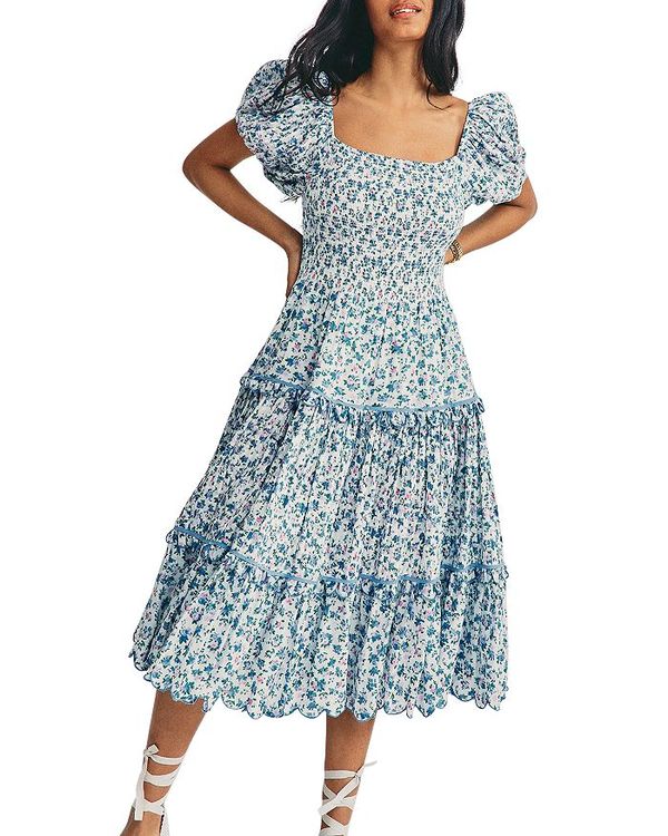 レディースファッション ワンピース 豪華ラッピング無料 Dress Print Floral Masie トップス ワンピース レディース ラブスハックファンシー Blue S Jay